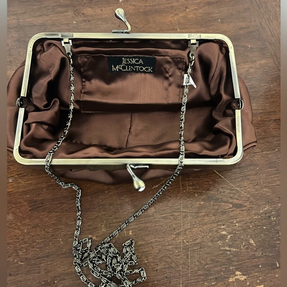 Jessica McClintock Elegant Brown Clutch Bag - Picture 6 of 9